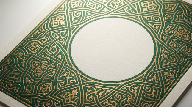 ramadhan patter on the paper with green ornament