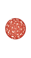 Round Red Pizza Slice Abstract 3D Design Isolated