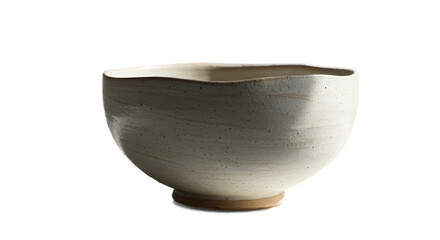 Rustic Ceramic Bowl With Speckled Texture Soft Light Isolated