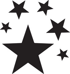Obraz premium Star Silhouette – Star Shapes Vector Black on White