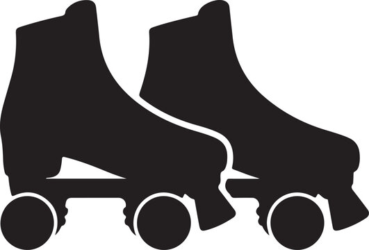 Roller Skate Silhouette &ndash; Inline Skates Vector Black on White