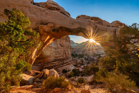 Capitol reef national park hickman bridge arch travel hiking scenic 