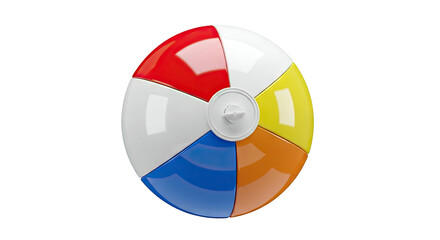 Colorful Beach Ball on White Background