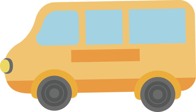 yellow van isolated on white background
