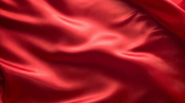 Elegant red silk fabric with soft folds, creating a luxurious texture and background.