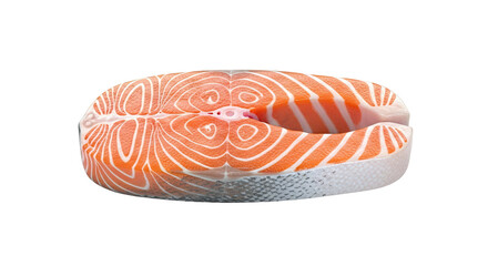 Fresh Salmon Steak with Visible Marbling