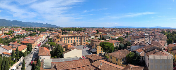 Aerial Panorama of the City of Pisa, Italy