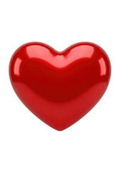 Isolated Glossy Red Heart Icon - Love, Romance and Passion Symbol