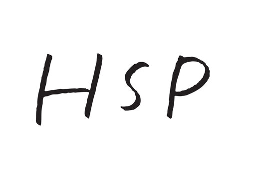 HSPというアルファベットの手書き風タイポグラフィ