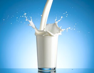 Stream of liquid fills a glass, creating a splash