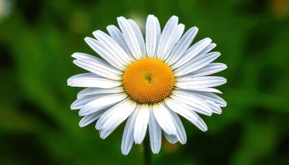 Fototapeta premium Close-up of a Vibrant Daisy Flower with White Petals and Yellow Center.