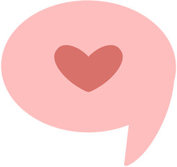 Heart Speech Balloon Pink