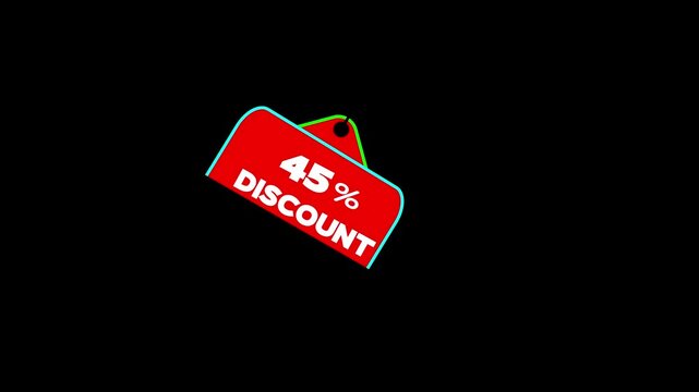 Discount forty five percent coupon animation