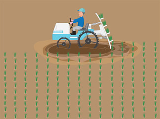 農作業をしているイラスト素材。