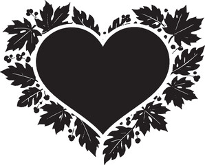 Thanksgiving Grateful Heart with Leaves Silhouette