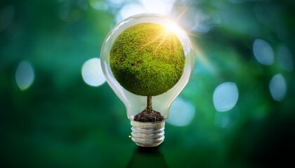 Lightbulb Globe Tree Moss Earth