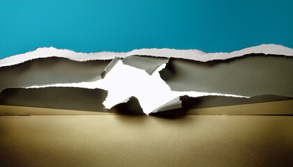 Paper Ripped Line In Centre