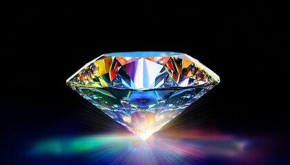 Diamond Crystal Rainbow Shine On Black Bg Rotate 9