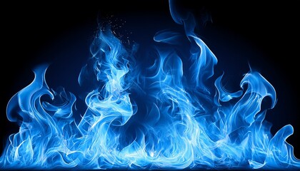 Blue Fire With A Transparent Background Creating An Intense And Energetic Flame Effect