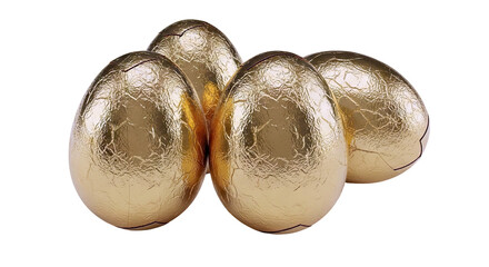 Obraz premium Group of Gold Chocolate Easter Eggs