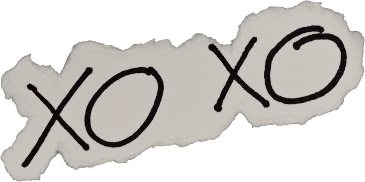 Black And White Grunge Ripped Paper Xo Xo Lettering