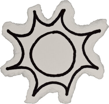 Black And White Grunge Ripped Paper Sun Doodle