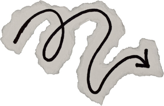 Black And White Grunge Ripped Paper Arrow Doodle