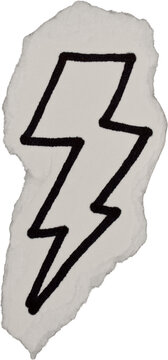 Black And White Grunge Ripped Paper Lightning Arrow Doodle