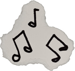 Black And White Grunge Ripped Paper Music Sheets Doodle © Ksuview