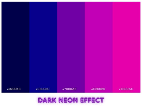 Neon color palette driven by bold glow and high energy tones