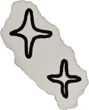 Black And White Grunge Ripped Paper Stars Doodle