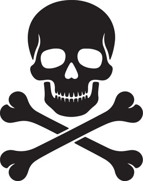 Skull and Crossbones Warning Icon,Danger Poison Symbol