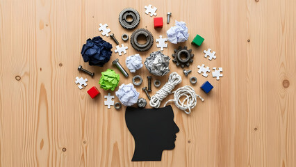 Creative problem solving with innovative thinking and brainstorming ideas