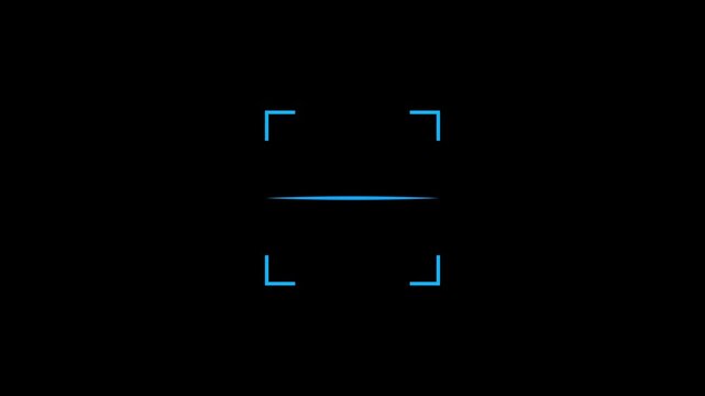 Empty Qr code animation on black background. Animated of data processing and qr code scanning motion graphics. digital Scanning the QR code 4k video footage. Online Retail Shop Order.