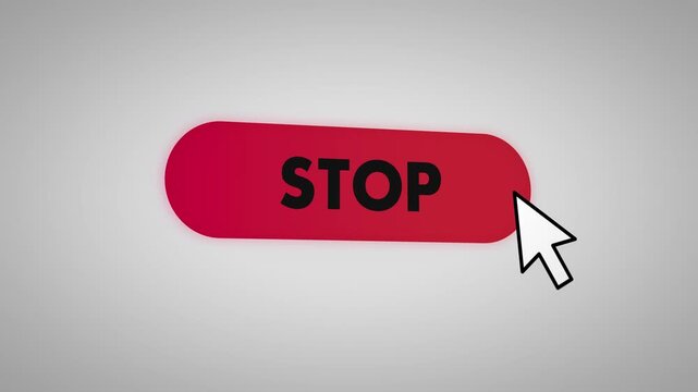 Onscreen red button halts animation through user interaction