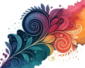 Abstract dark blue and purple watercolor background with vibrant splash and texture