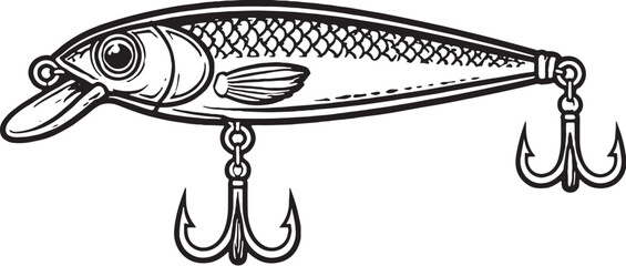 Black and White Fishing Float Bobber Illustration © Pham