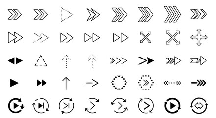 Fototapeta premium Simple Black Arrow Icons Set
