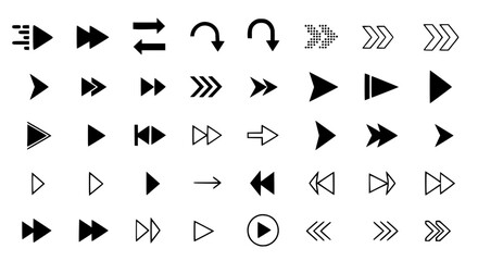 Fototapeta premium Simple Black Arrow Icons Set
