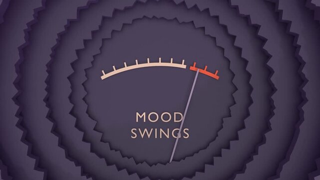Mood swings meter showing a very high level of disorder, overload of it, too much of it. Maximum value, off the charts. Mental problems indicator. Psychology concept.