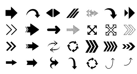Fototapeta premium Simple Black Arrow Icons Set