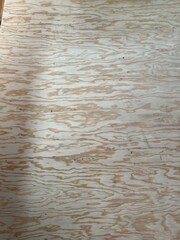 A plywood subfloor in a kitchen