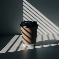 Minimal coffee cup mockup in modern floating 3D render