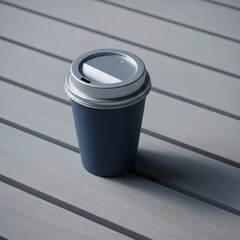 Minimal beverage cup mockup with floating 3D appearance