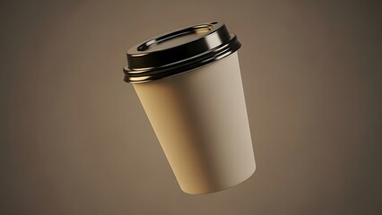 Elegant floating coffee mug template in 3D style