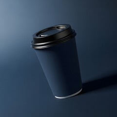 Floating 3D coffee cup mockup for cafe branding projects