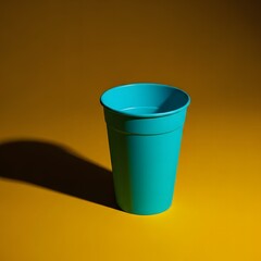 Contemporary 3D coffee cup template with levitation effect