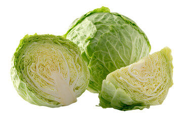 Fresh Whole and Sliced Cabbage