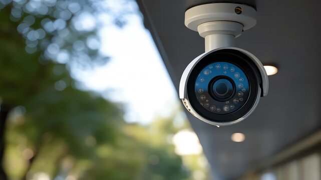 Modern Security Camera Surveillance System Outdoors