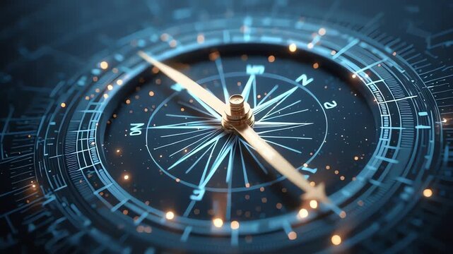 High-Tech Digital Compass Navigation Technology Concept Abstract